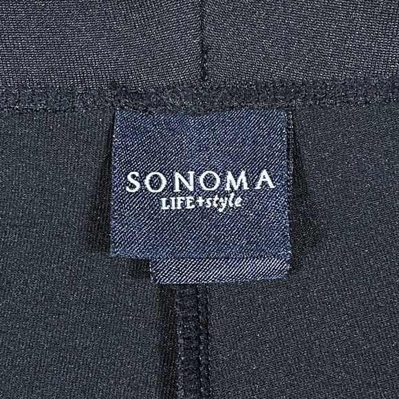 Sonoma Life + Style size 10 black swim shorts bottoms with striped waist tie - Picture 8 of 8